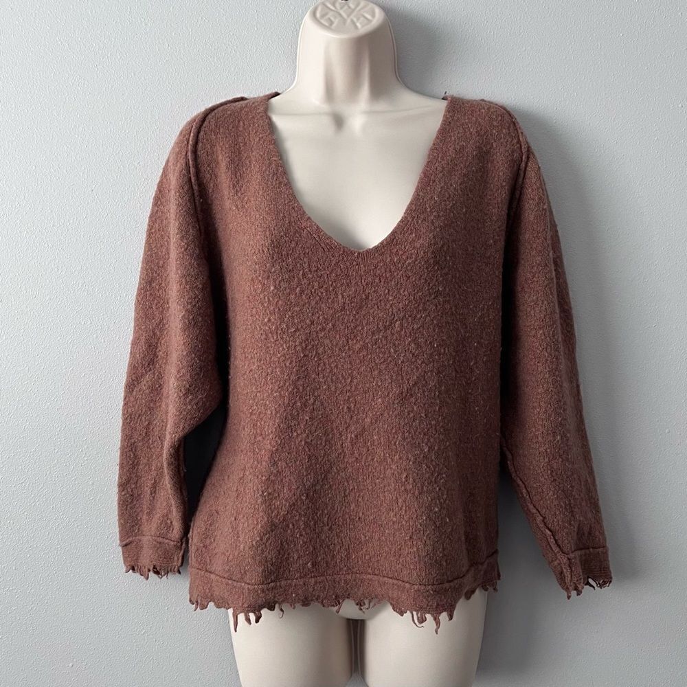 Free People Irresistible Oversized Fringe Trim Sweater Size XS